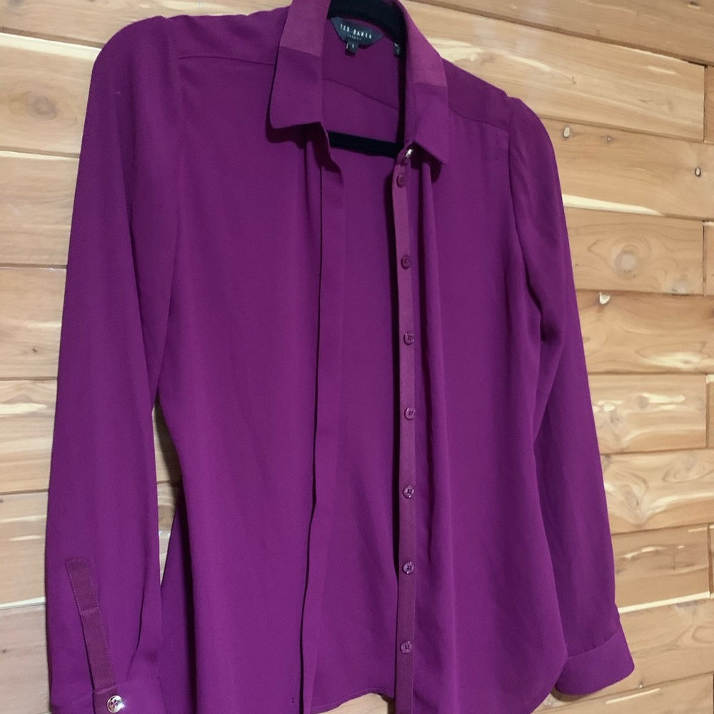 Magenta button down shirt